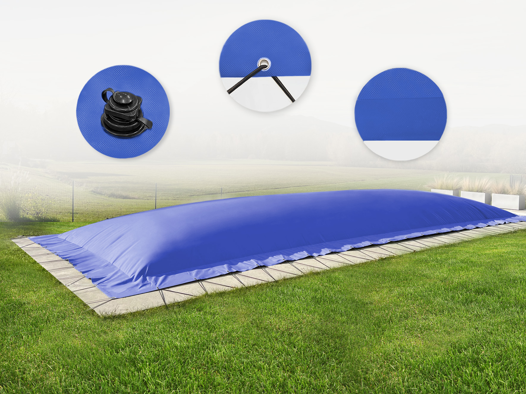 AirDeluxe Rechteckige aufblasbare Poolabdeckung