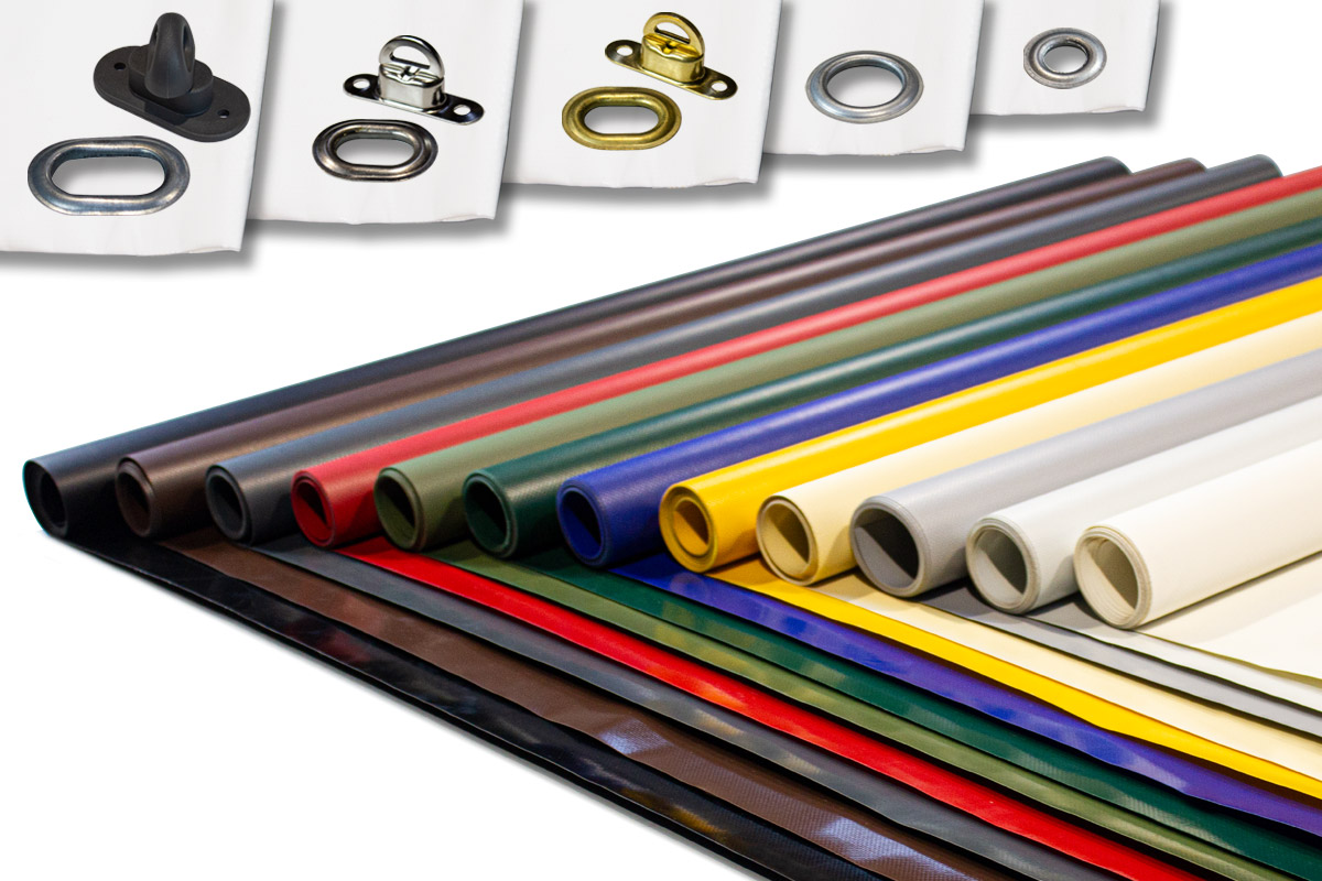 PVC-Planen 650g/m² - premium lackiert / schwer entflammbar (B1) - Konfigurator