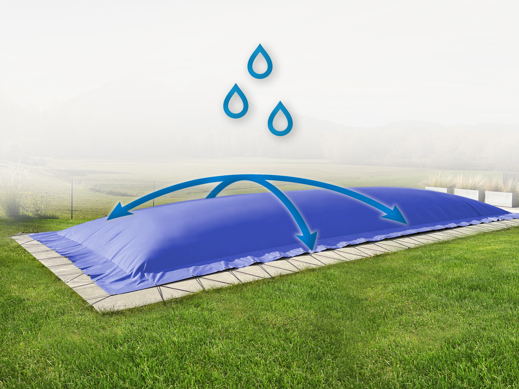 AirDeluxe Rechteckige aufblasbare Poolabdeckung