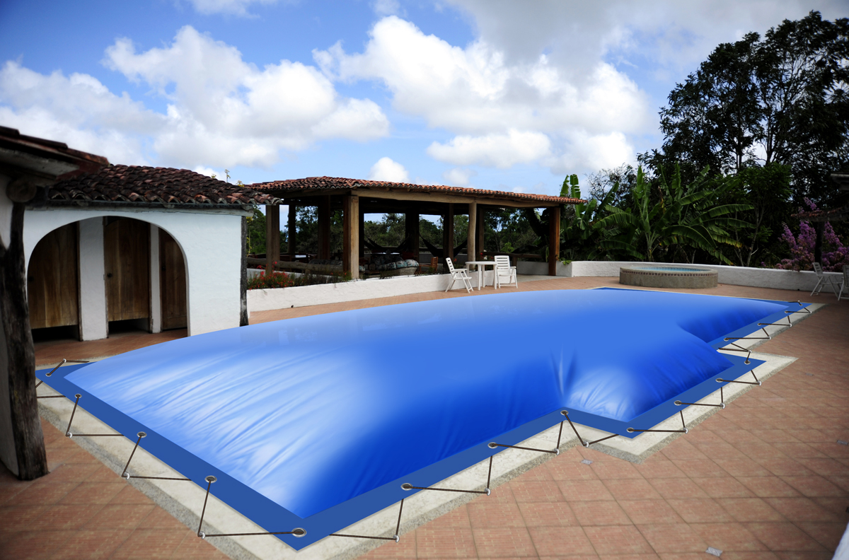 AirDeluxe Rechteckige aufblasbare Poolplanen (+eckige Treppe)